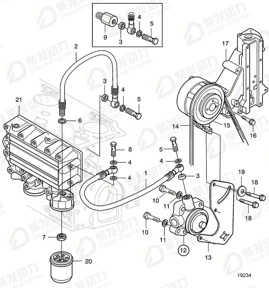 VOLVO V-belt 21425417 Drawing